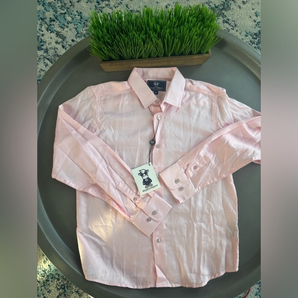 Black N Bianco Signature Boys' Button Down Dress Shirt In Light Pink Size 12 NWT - Picture 4 of 11